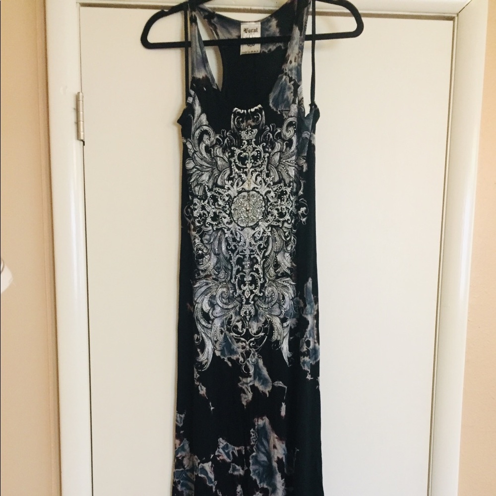 Black tie dye maxi dress
